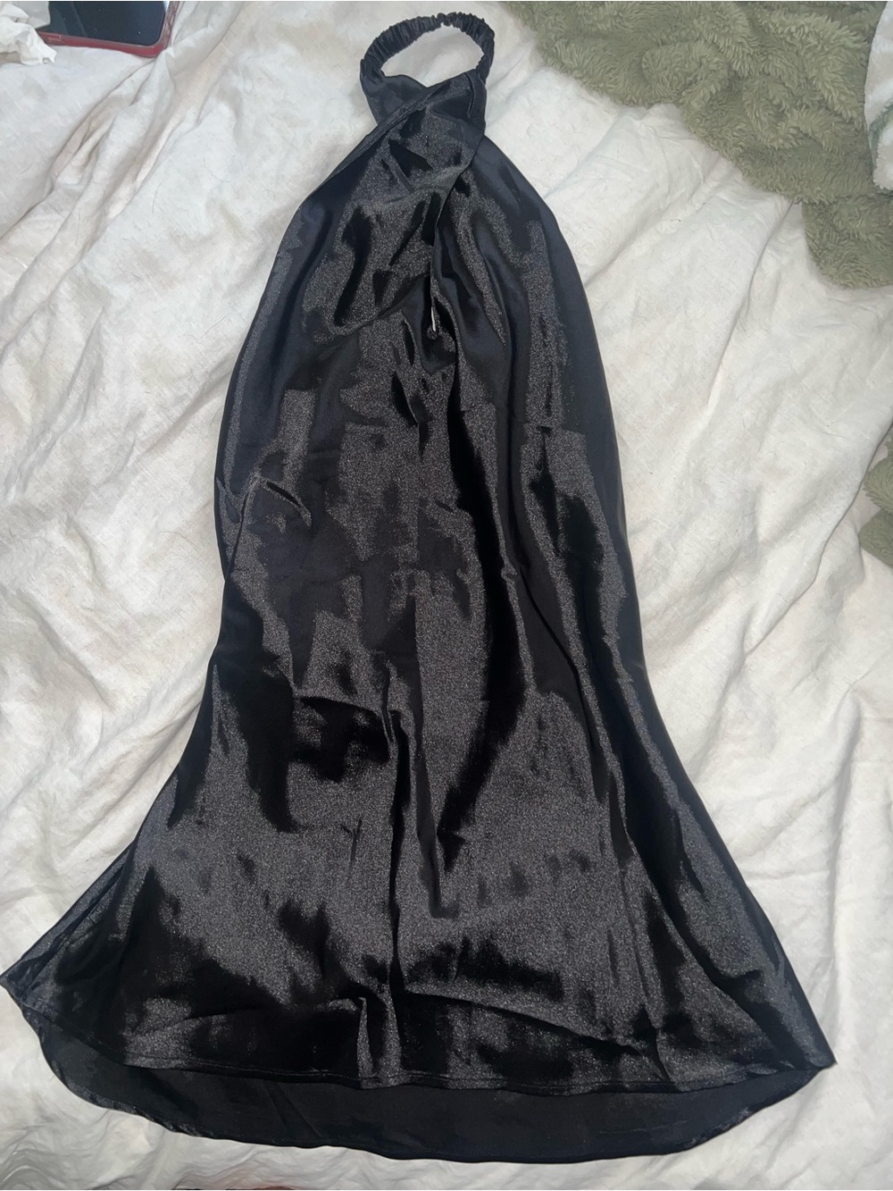 Lucy in the Sky Shiny Black Satin Dress